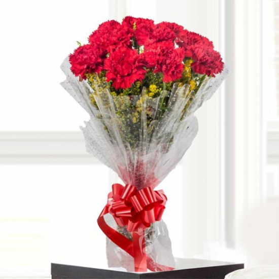 Bunch of Crimson Color Carnation delivery in Indore